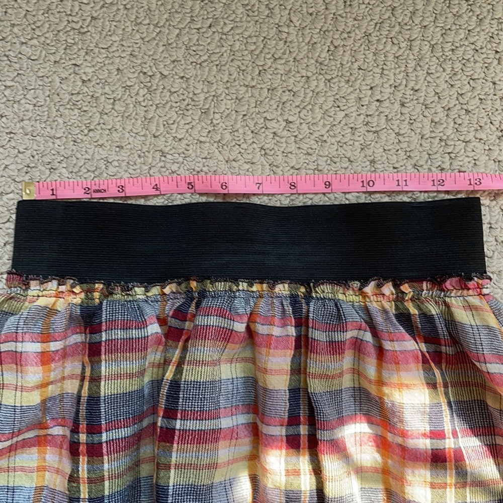 Vintage 90s elastic waist plaid skirt - Picture 8 of 9